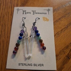 Sterling Silver Rainbow Gemstone Earrings